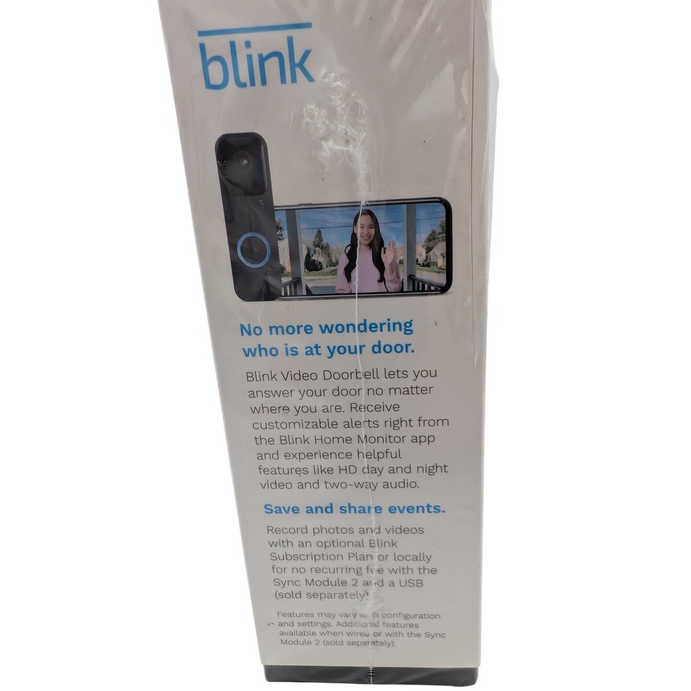Blink Video Doorbell HD Security System, Wireless or Wired, Two-Way Audio, New - Picture 4 of 4